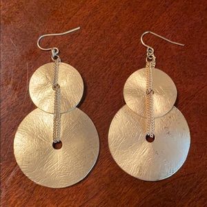 Gold tone disc earrings